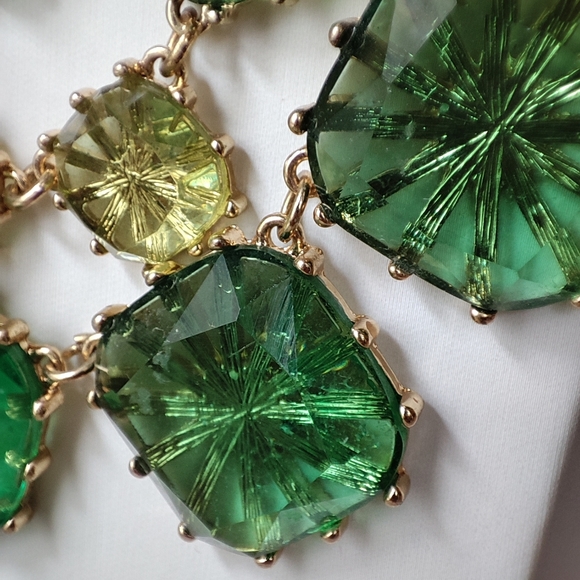 Green Yellow Starburst Atomic 1960s Lucite Plastic Vintage Necklace Reproduction - Picture 7 of 12